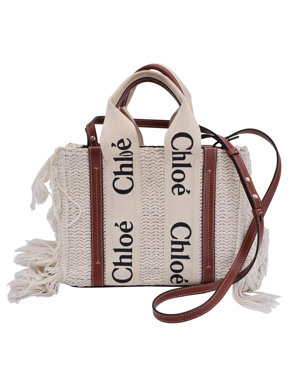 Chloe Woody Tote Canvas With Leather #365787C92B